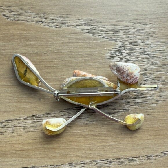 Vintage Handcrafted Stone Roadrunner Brooch Pin Silver Tone - Picture 2 of 11